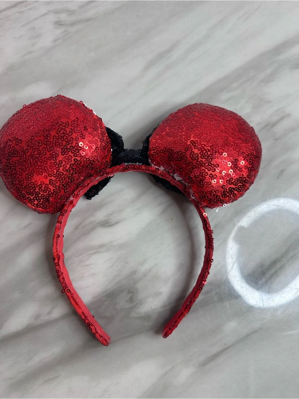 Disney Red and Black Sequin Minnie Mouse Ears Headband